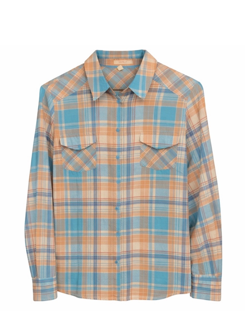 Vintage Esprit Pastel Plaid Button Down, sz 12